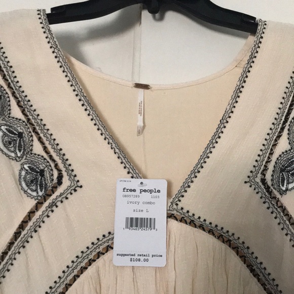 NWT Free People Ivory Dress w/ pockets - Picture 2 of 7